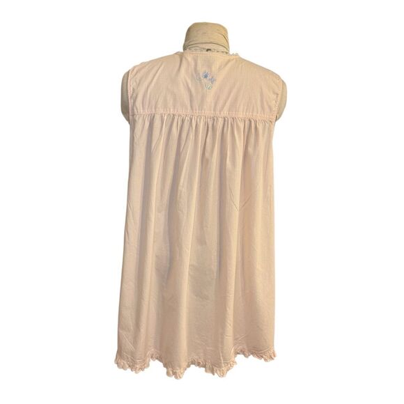 Amanda Stewart Vtg Nightgown, size 2X Light Pink Check Embroidery Lace - Picture 5 of 8